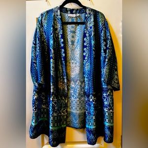 Susan Graver 1X Blue/Green Kimono